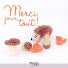 Merci tout doux avec un h&eacute;risson mignon